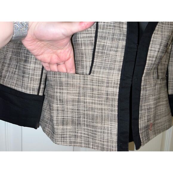The Limited Womens Tweed Gray Black Short 3/4 Sleeve Button Jacket Blazer Sz XS - Picture 4 of 7